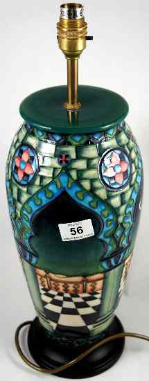 Appraisal: Moorcroft large Lampbase decorated in the Jumeirah design pottery height