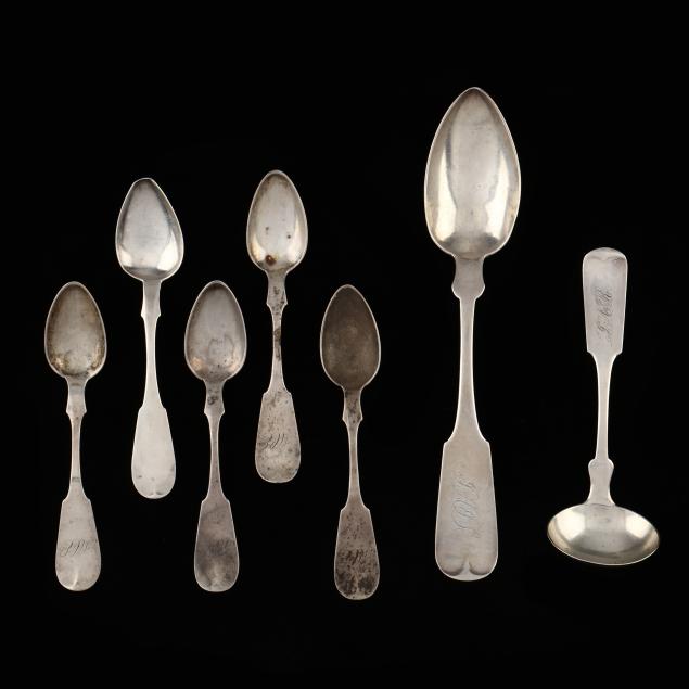 Appraisal: SEVEN NORTH CAROLINA RELATED COIN SILVER SPOONS The first a