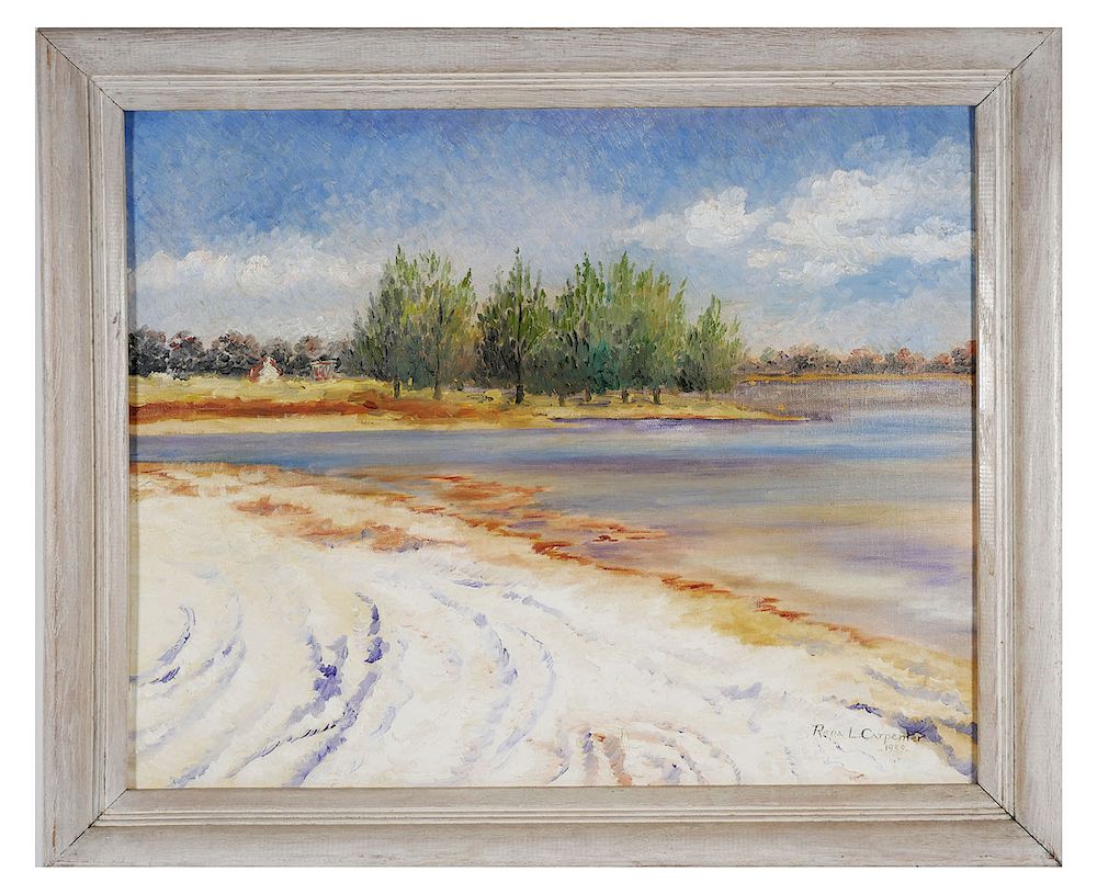 Appraisal: RENA L CARPENTER Yacht Basin Gulfport Oil on board painting