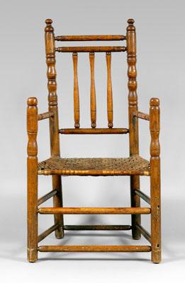 Appraisal: New England great chair ash throughout woven split seat mellow