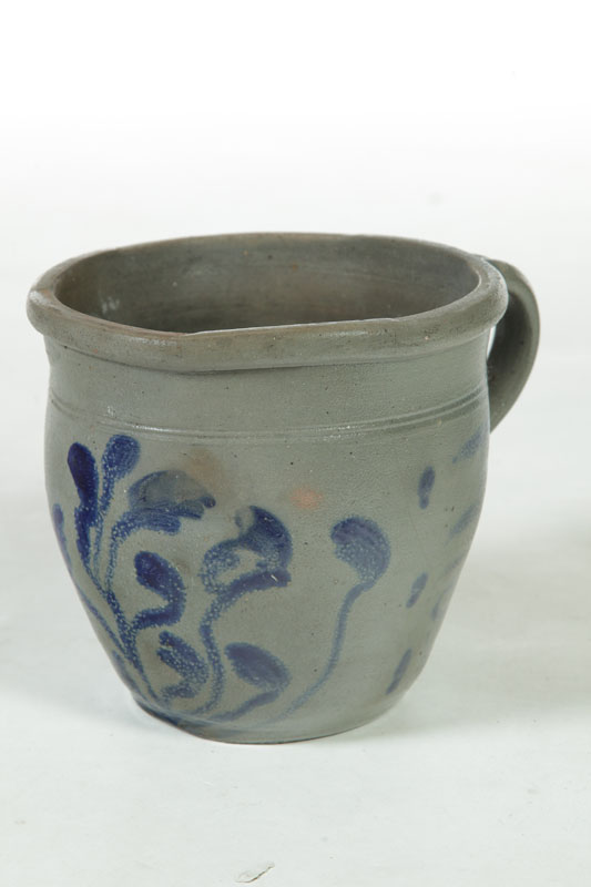 Appraisal: STONEWARE CROCK American dated '' '' Brushed cobalt floral design