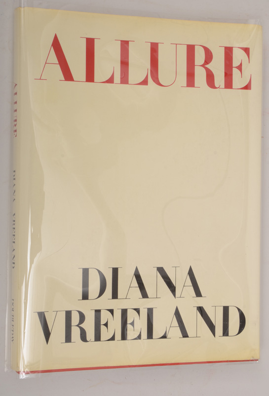 Appraisal: Diana Vreeland Allure First Edition Printing with Laid in Hand-Written