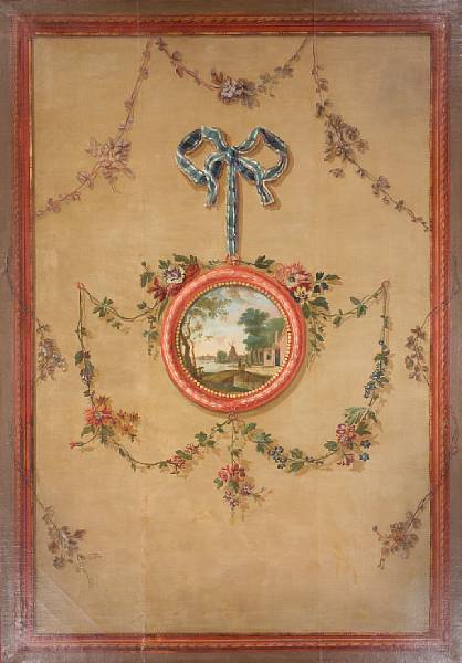 Appraisal: A set of four Louis XVI trompe l'oeil canvas panels