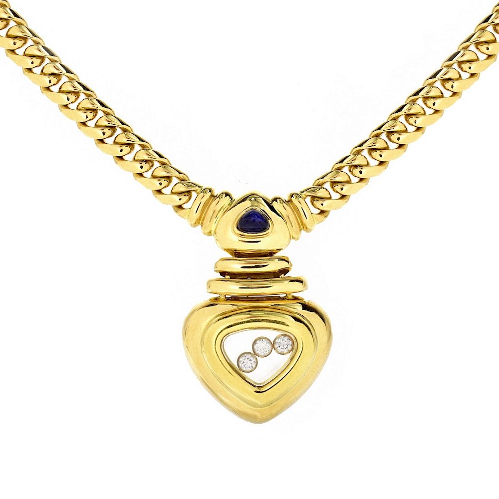 Appraisal: Chopard Happy Diamond and K Gold Necklace Chopard Happy Diamond