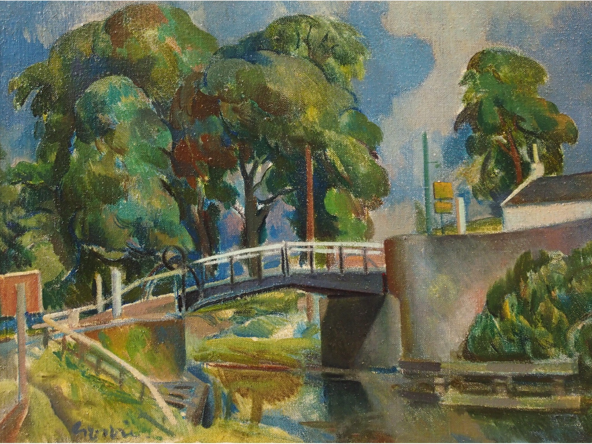 Appraisal: WILLIAM CROSBIE RSA RGI Scottish - CANAL BRIDGEOil on canvas