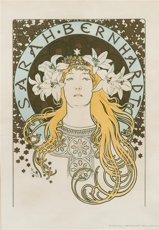 Appraisal: Sale Lot Alphonse Mucha Czech - Sarah Bernhardt La Plume