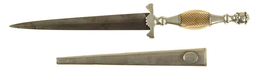 Appraisal: FINE EARLY DIRK - spear point blade The German silver