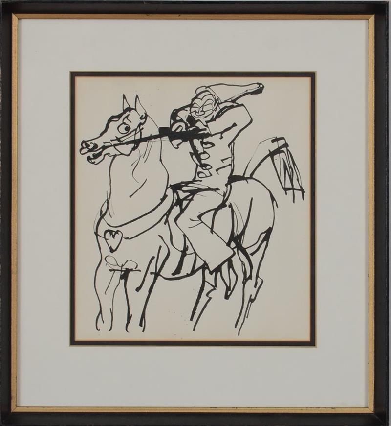 Appraisal: Walt Kuhn - Clown on Horse Ink on paper c