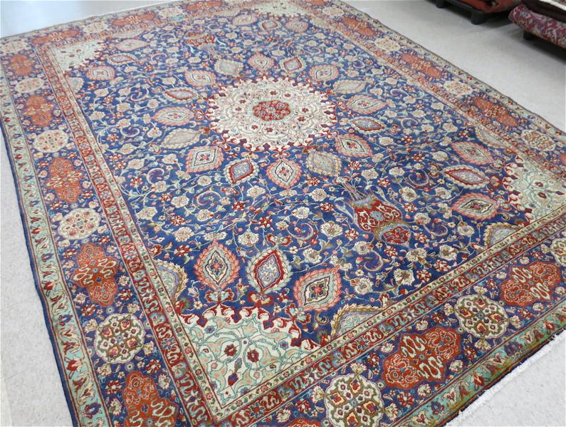 Appraisal: SEMI-ANTIQUE PERSIAN TABRIZ CARPET East Azerbaijan Province northwestern Iran floral