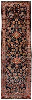 Appraisal: Persian Runner mid th century floral and leaf designs on