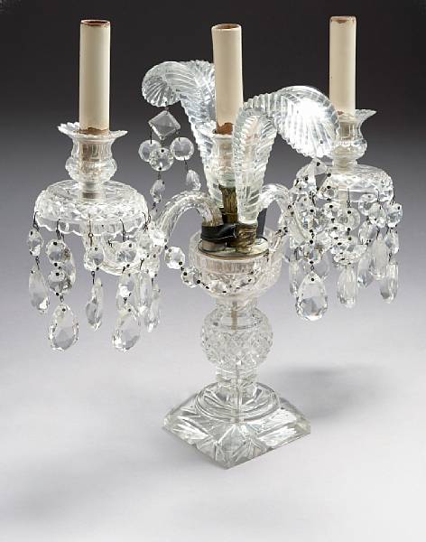 Appraisal: An American cut glass assembled three piece table garniture second