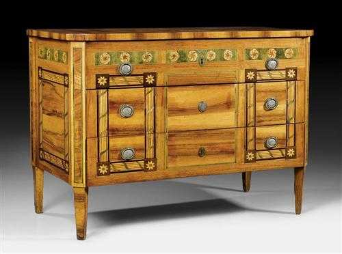 Appraisal: CHEST OF DRAWERS Louis XVI attributed to J F HACHE