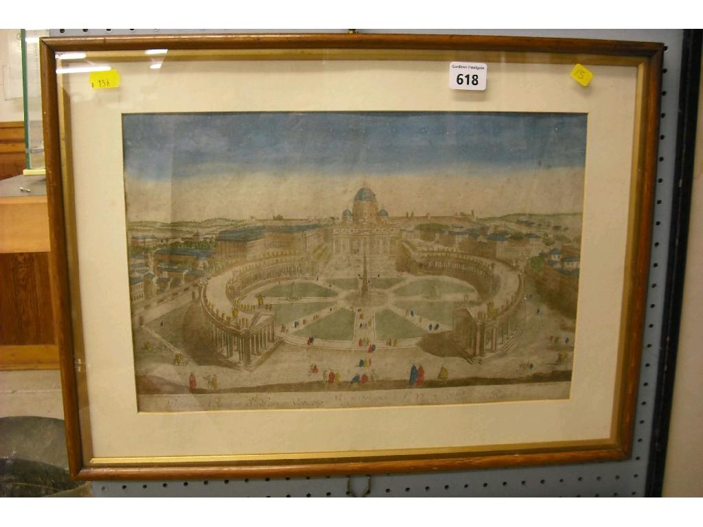 Appraisal: th Century French School - 'Vue d'Optique of Rome' coloured