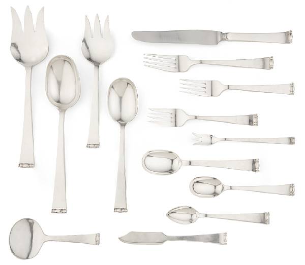 Appraisal: An Allan Adler sterling Modern Georgian flatware set comprising twelve