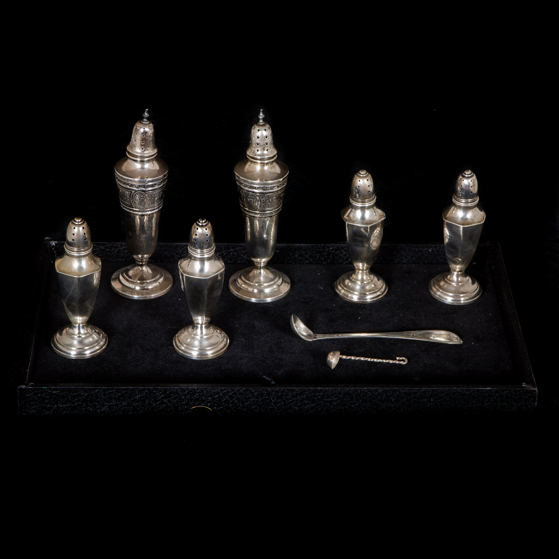 Appraisal: SIX STERLING OR STERLING WEIGHTED SHAKERS Six sterling or sterling