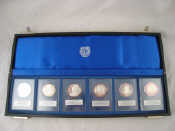 Appraisal: Six Britannia Commemorative Society fine silver medallions in protective cases