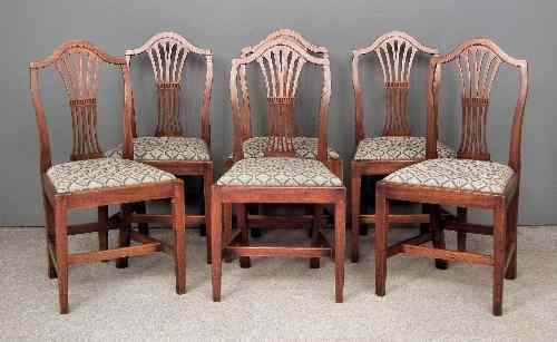 Appraisal: A set of six George III mahogany dining chairs of