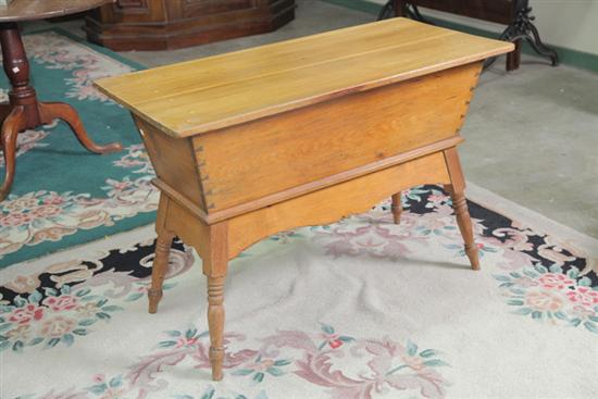 Appraisal: DOUGH BOX Pine and of typical form with turned legs