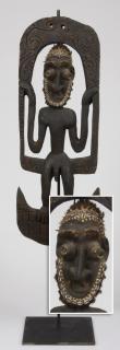 Appraisal: Figural basket hook Papua New Guinea h Basket hook Kamanibit