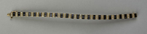 Appraisal: K yellow gold sapphire and diamond bracelet CKC with all