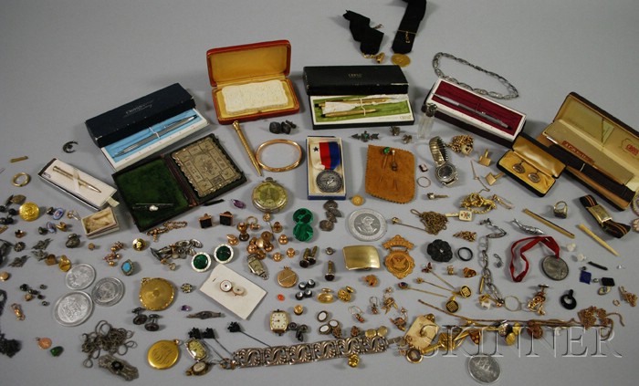 Appraisal: Large Group of Pens and Mostly Costume Jewelry including several