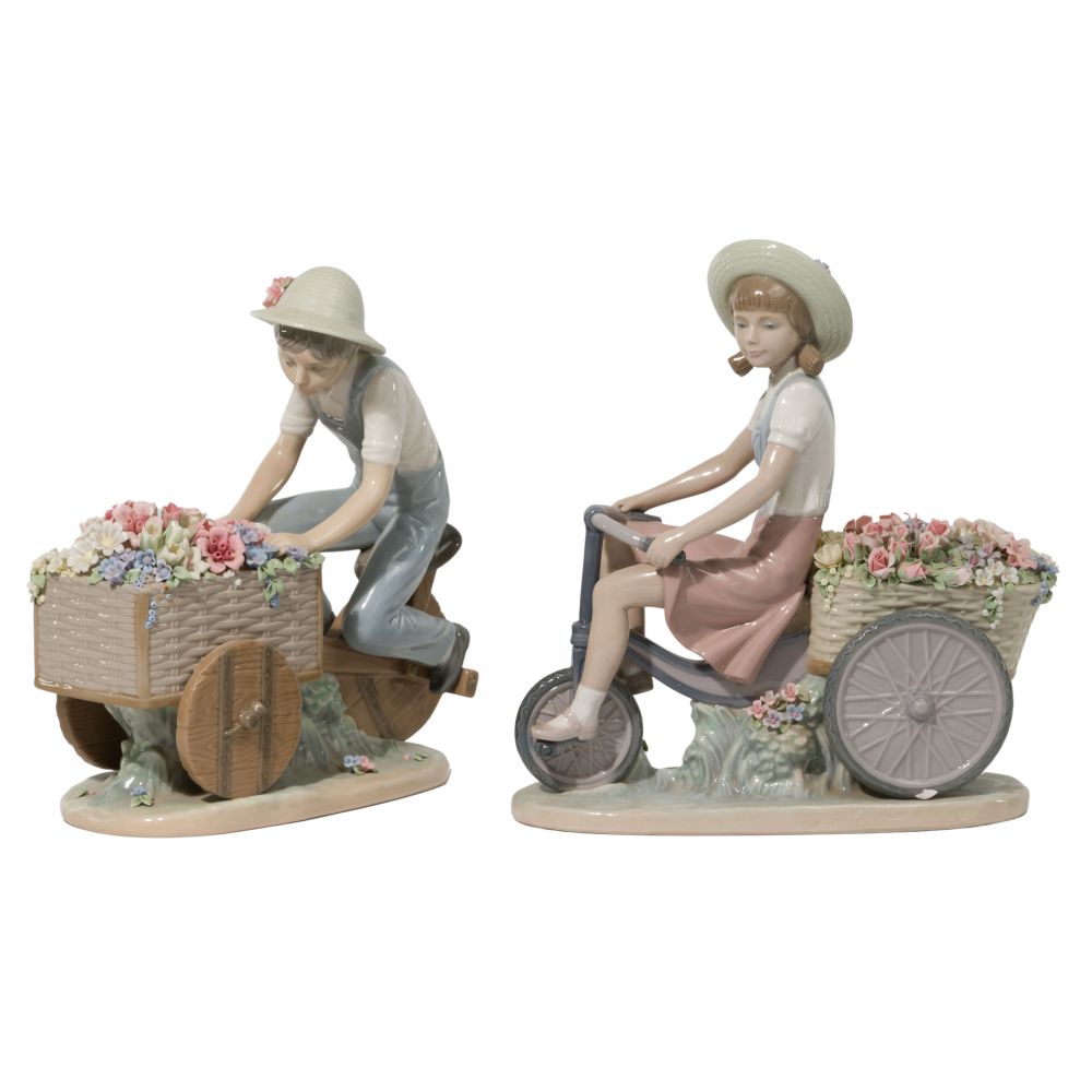 Appraisal: LLADRO PORCELAIN FIGURINES items including Boy with Tricycle and Girl