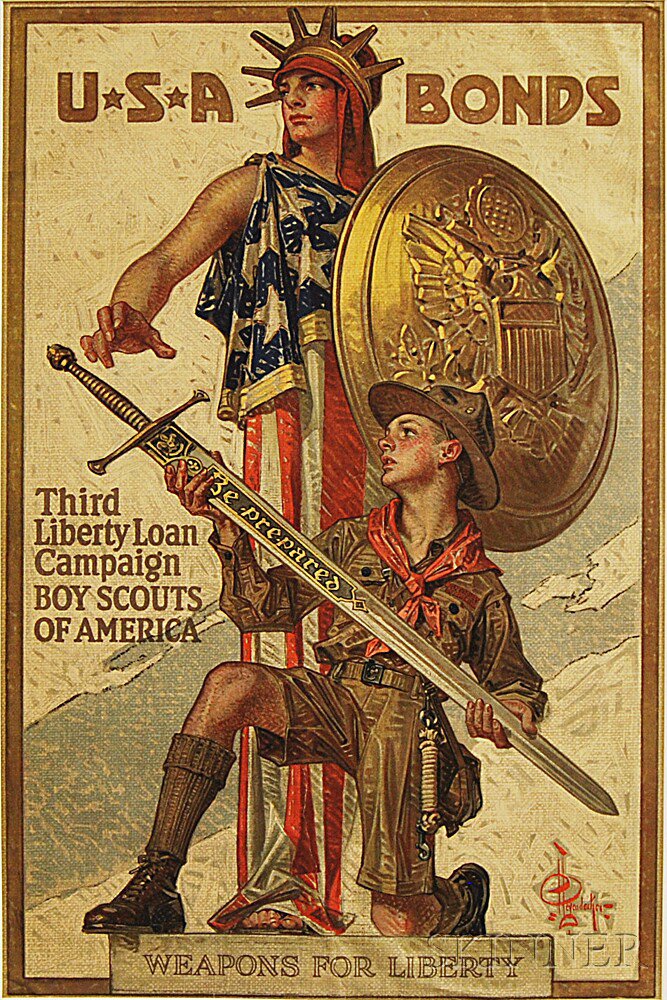 Appraisal: Third Liberty Loan Campaign Boy Scouts of America WWI Lithograph