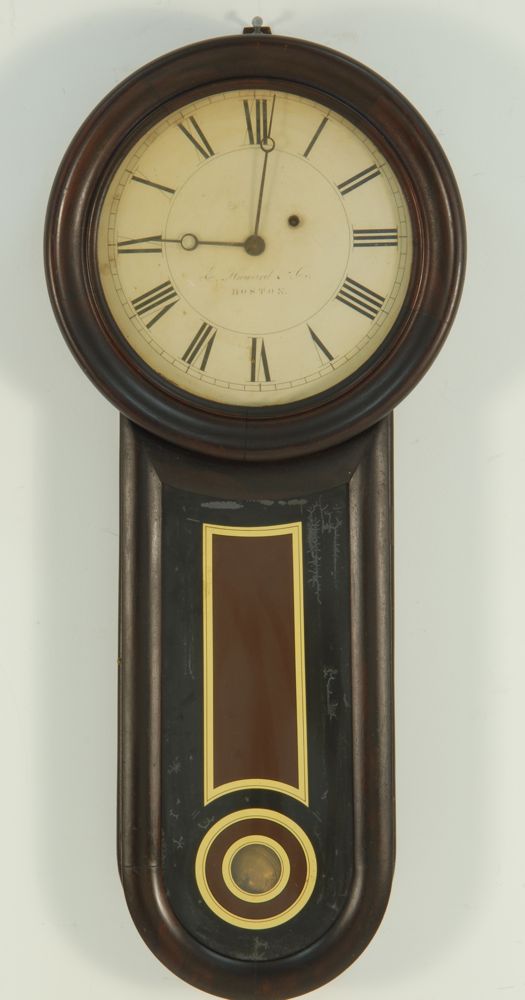 Appraisal: HOWARD KEYHOLE WALL CLOCK Signed on face E Howard Co