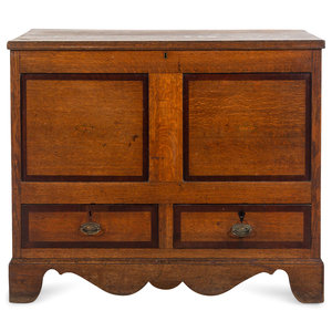 Appraisal: A George III Oak Mule Chest Late th Century Height