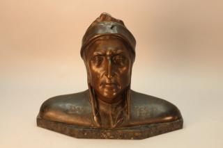 Appraisal: th Century Bronze 'Dante' mounted on marble base Height in