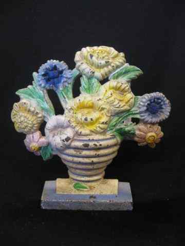 Appraisal: Potted Flowers Cast Iron Figural Doorstop original paint ''