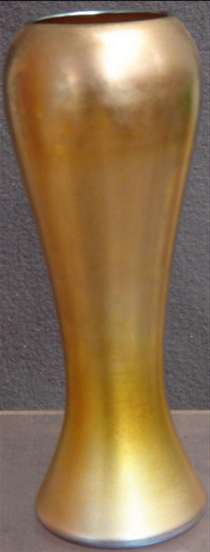 Appraisal: Gold aurene art glass vase unsigned ground pontil high Estimate