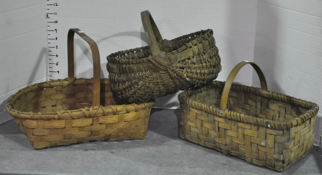 Appraisal: Bx Three Vintage Baskets