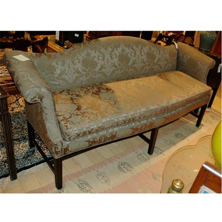 Appraisal: George III Style Mahogany Camel Back Settee Estimate -