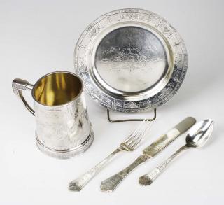 Appraisal: Whiting sterling child's service including plate mug fork knife and