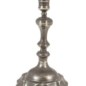 Appraisal: A Dutch Pewter Candlestick th th Century Height inches Property