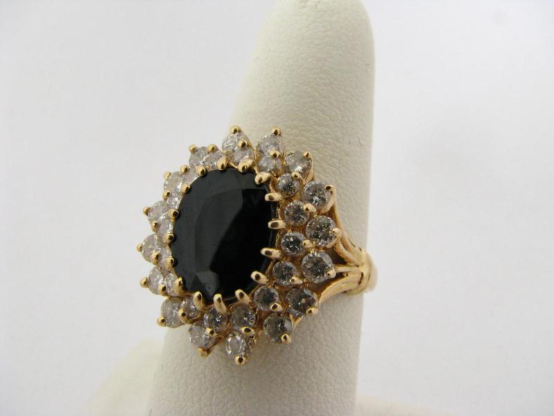 Appraisal: A K Gold Diamond Sapphire Lady's Ring