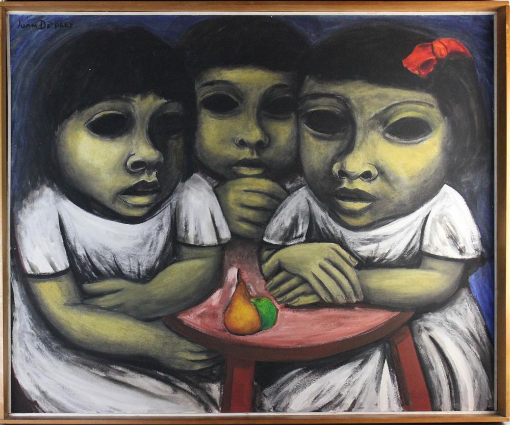 Appraisal: JUAN DEPREY - TRES MUCHACHAS Oil on board x in