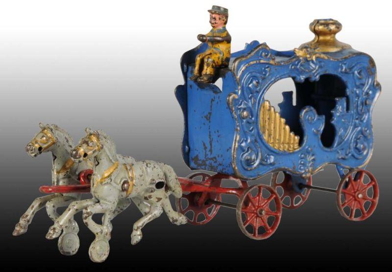 Appraisal: Cast Iron Hubley Royal Circus Calliope Wagon Toy Description Blue