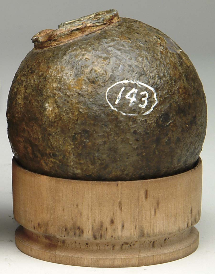 Appraisal: BORMANN FUSED CANNONBALL Excavated -pounder Bormann fused cannonball probably Confederate