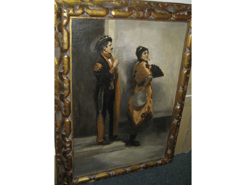 Appraisal: HORTON AMERICAN TH- TH CENTURY Spanish dancers oil on canvas