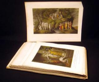 Appraisal: Pcs Nymphs Achilles Richelieu ANTIQUE MYTHOLOGICAL HISTORICAL LITHOGRAPHS ENGRAVINGS Blanche