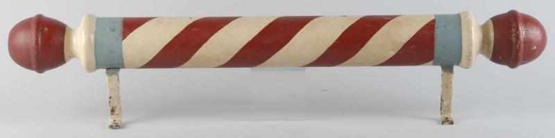 Appraisal: Large Metal Barber Pole Description Early repaint Red and white