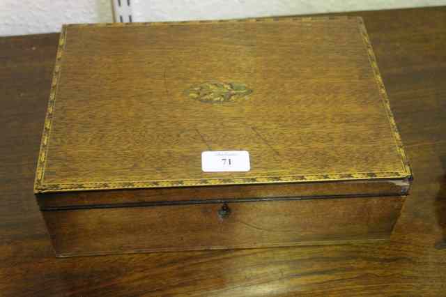 Appraisal: A GEORGE III MAHOGANY WORK BOX with part fitted interior