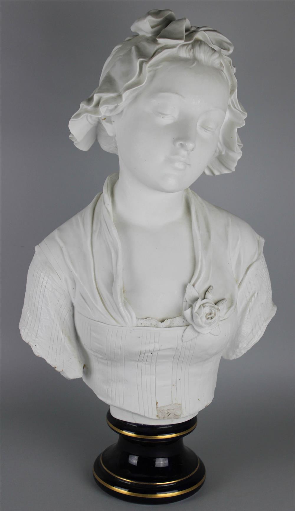 Appraisal: AFTER EUGENE LAURENT FRENCH - WHITE BISCUIT BUST OF A