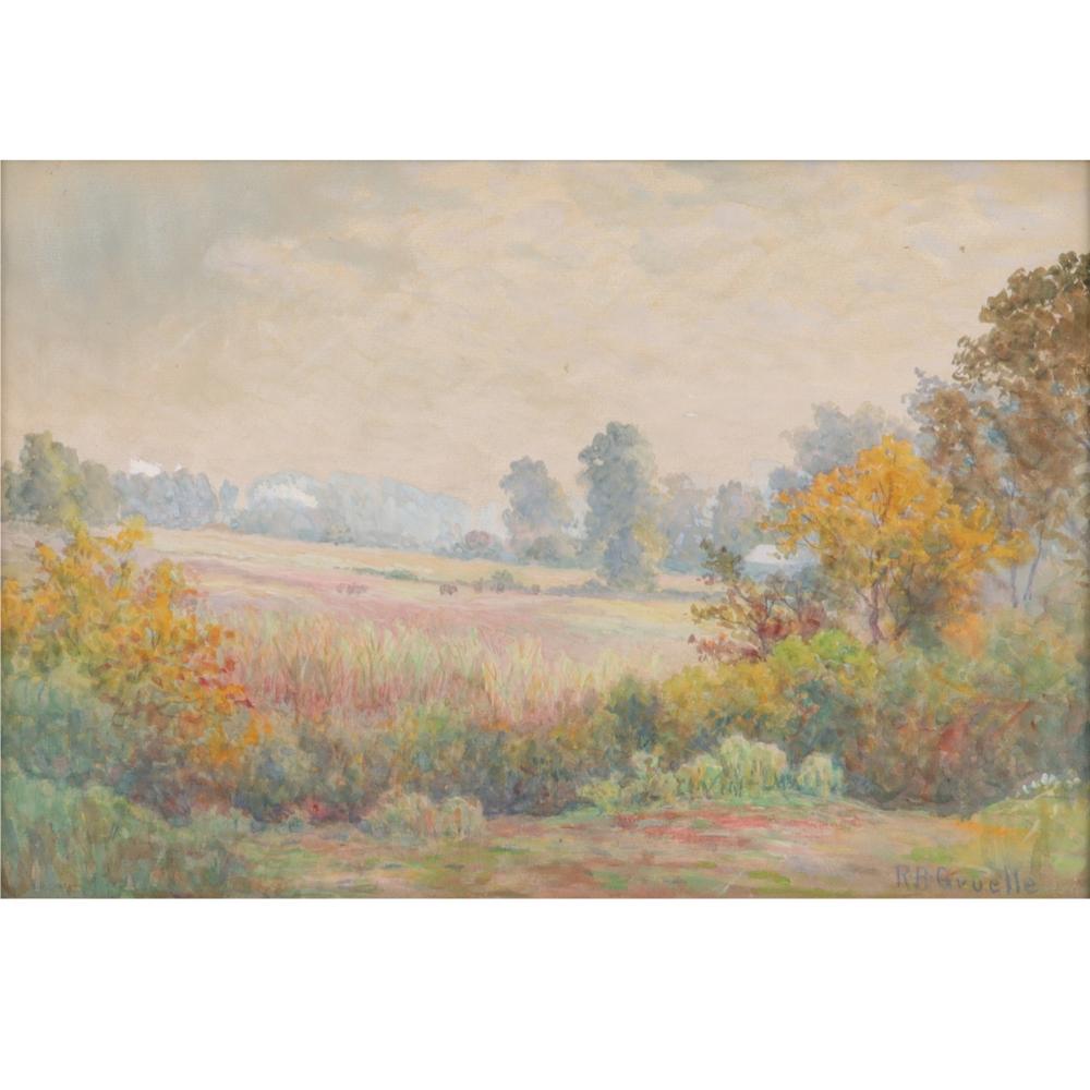 Appraisal: RICHARD BUCKNER GRUELLE INDIANA NEW YORK - UNTITLED RURAL LANDSCAPE