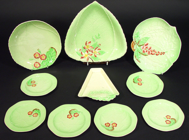 Appraisal: Collection of Carltonware design leaf plates relief moulded and painted