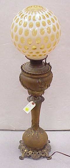 Appraisal: Banquet lamp late th C originally a fluid lamp but