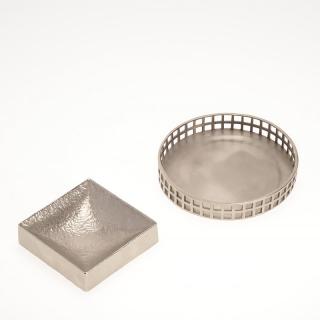 Appraisal: Josef Hoffman for Neue nickel plated dishes Josef Hoffman for