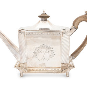 Appraisal: An English George III Silver Teapot and Stand Henry Chawner